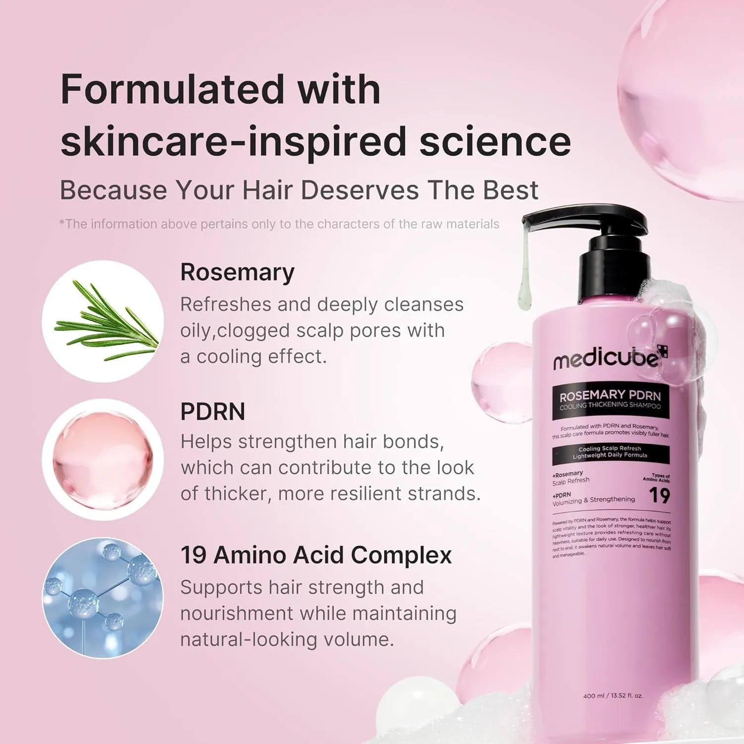 Rosemary PDRN Cooling Thickening Shampoo 400ml