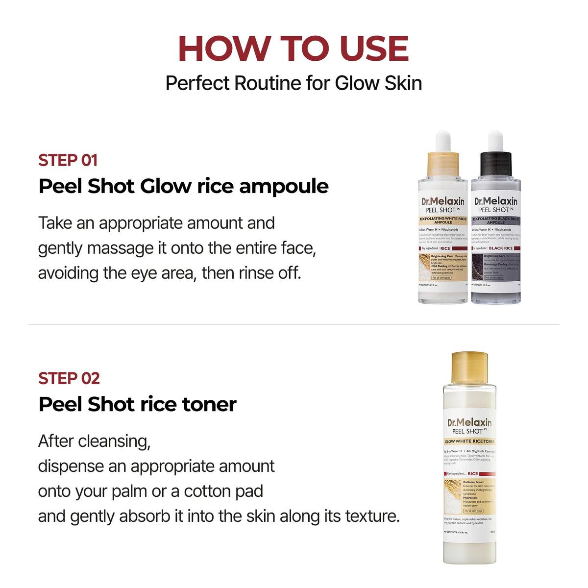 Moody Rice Roner Dr. Melaxin Peel Shot Glow Rice Toner | Korean Brightening Toner in ...