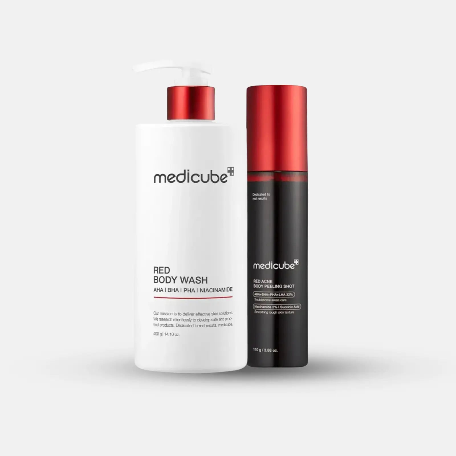 MEDICUBE body acne bundle with body wash and peeling treatment for smoother skin
